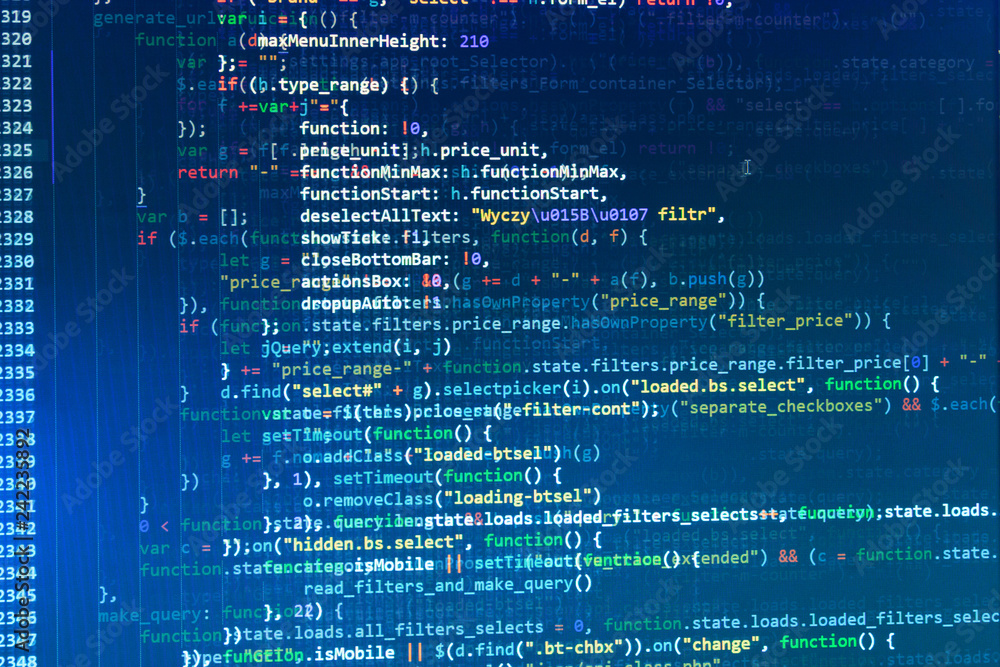 Programmer working on computer screen. Business, coding and Abstract ...